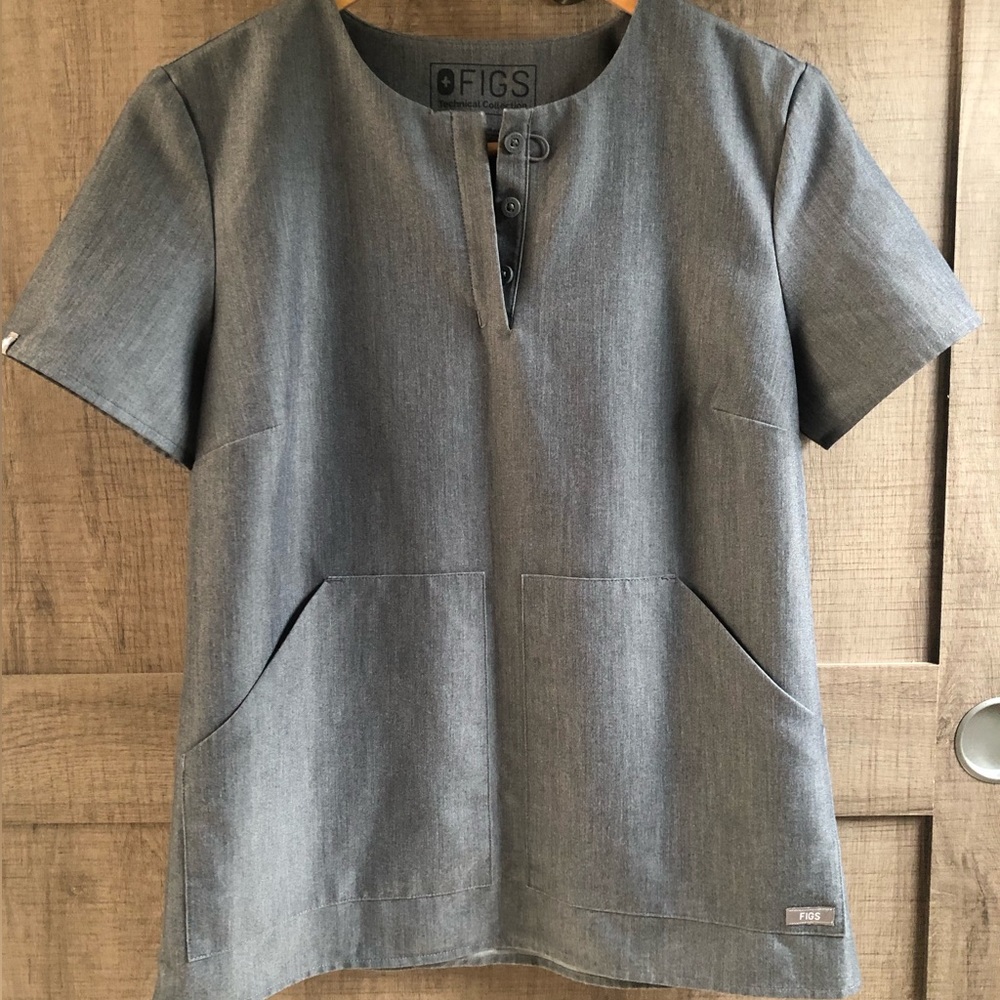 Figs granite gray scrub top